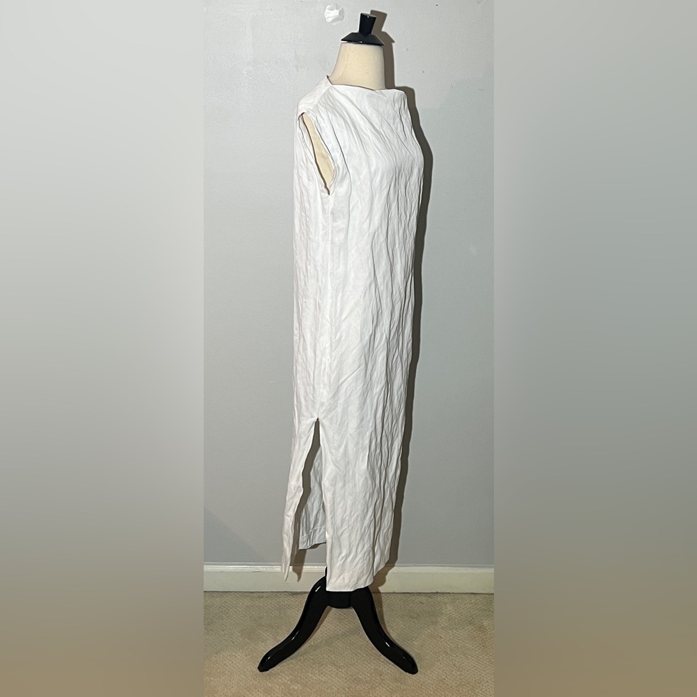 ZARA ZW Collection Asymmetric Crinkle Dress, White, XS - Picture 10 of 12